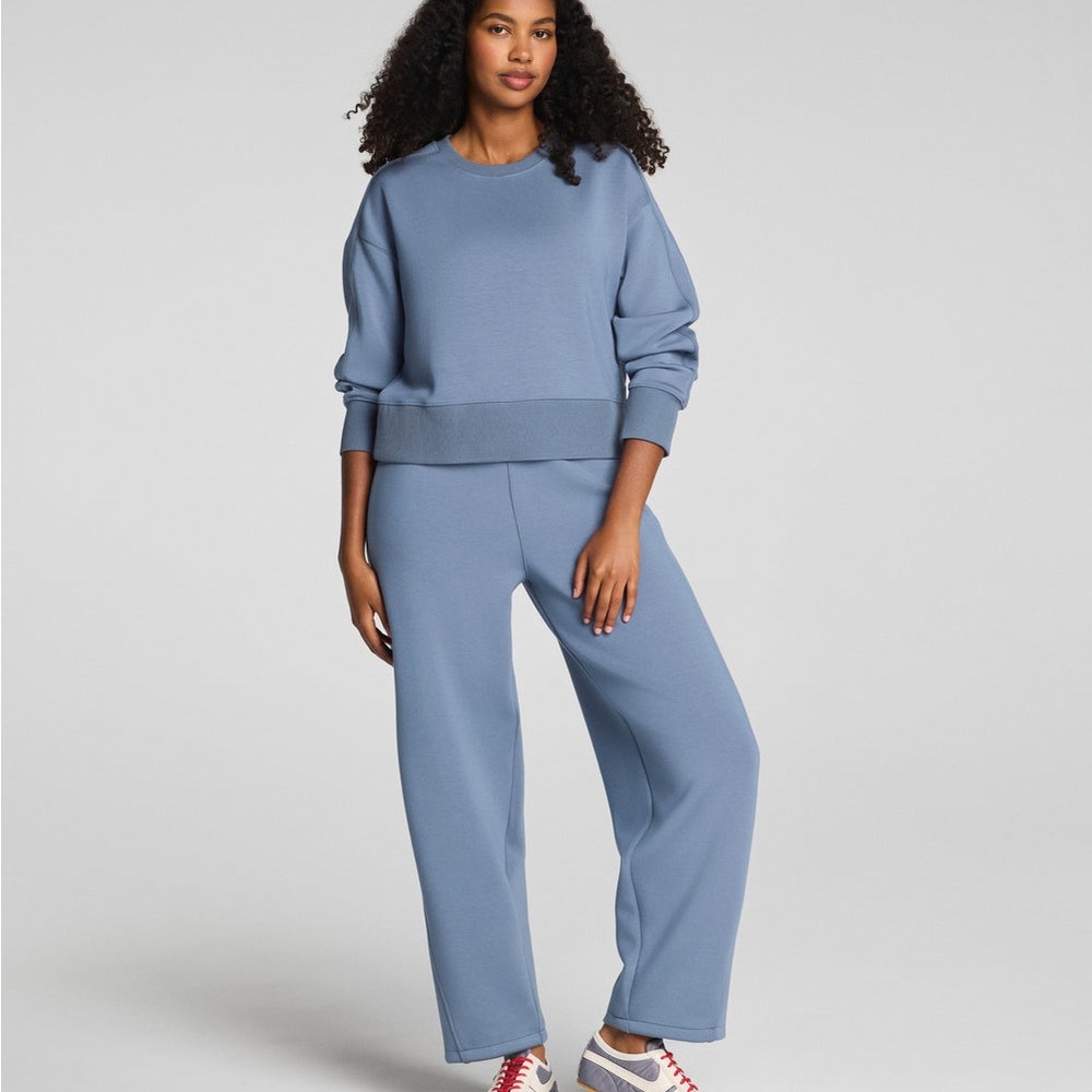 SPANX AirEssentials Luxe Blue Crewneck & Jogger Set